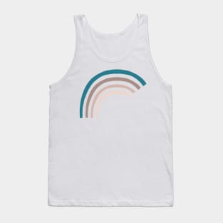 Blue Rainbow Pattern Hand Drawing Tank Top